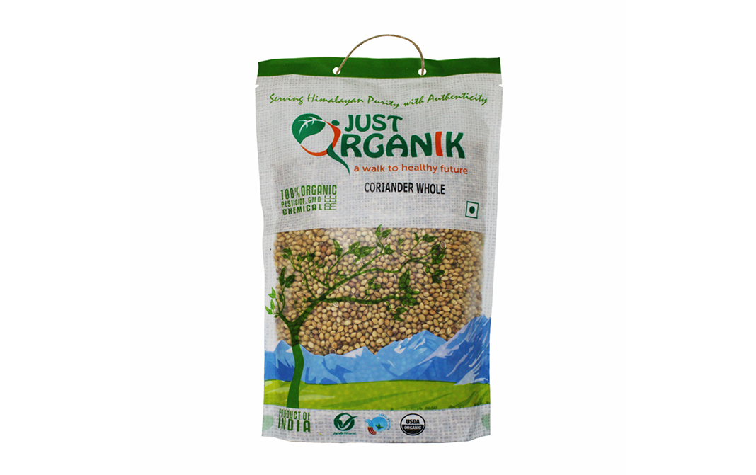 Just Organik Coriander Whole   Pack  250 grams